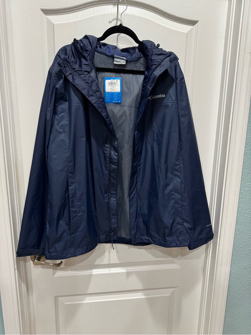 Columbia Navy Blue Men's Waterproof Jacket with Hood NWT